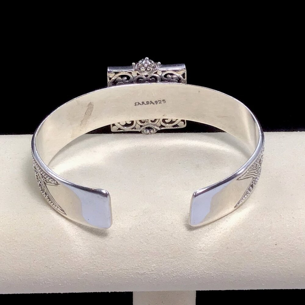 Sarda Sterling Silver Filigree Cuff Bracelet 37 Grams Size 7.25” - Picture 3 of 12